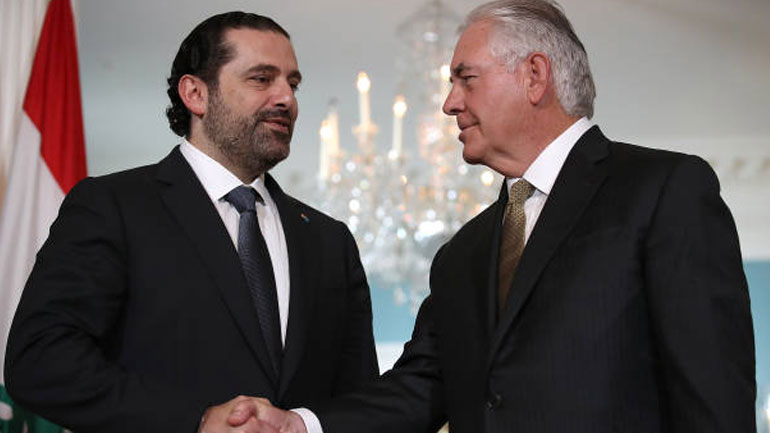 Συνάντηση Τίλερσον με τον Λιβανέζο πρωθυπουργό Χαρίρι στο Παρίσι