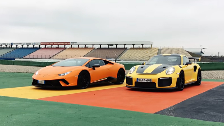 Porsche 911 GT2 RS εναντίον Lamborghini Huracan Performante