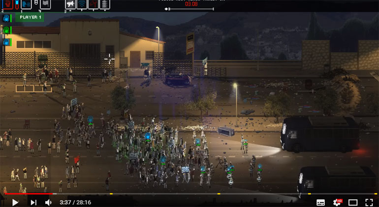 Gameplay... δράσης! Ελέγχετε τους διαδηλωτές στη λεωφόρο Λαυρίου και αξιοποιώντας μολότοφ και άλλα αντικείμενα, καλείστε να απωθήσετε τους αστυνομικούς...