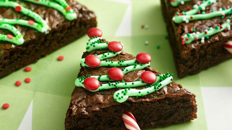 Χριστουγεννιάτικα μπράουνις-δεντράκια