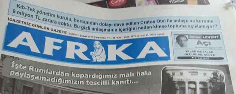 Η τουρκοκυπριακή εφημερίδα 'Afrika'