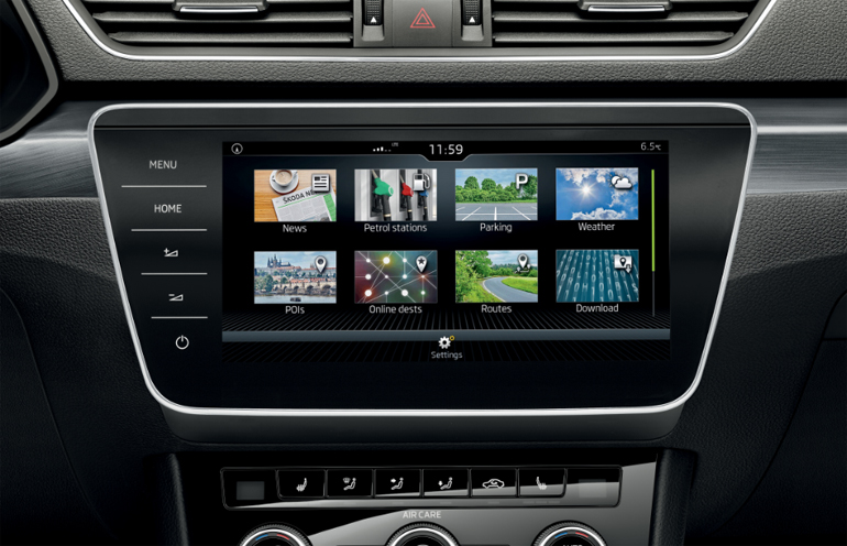 H οθόνη αφής υψηλής ευκρίνειας στην κεντρική κονσόλα