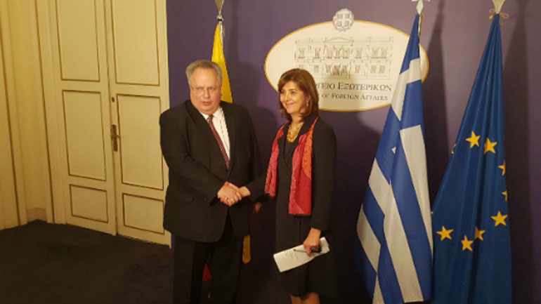 Σε τροχιά ανάπτυξης οι σχέσεις Ελλάδας-Κολομβίας