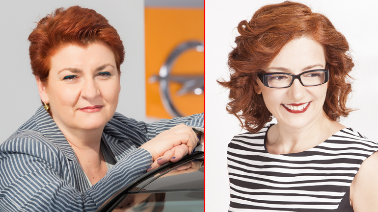 Δεξιά η Μαρία Καλλέργη και αριστερά Αμαλία Γιαννακοπούλου