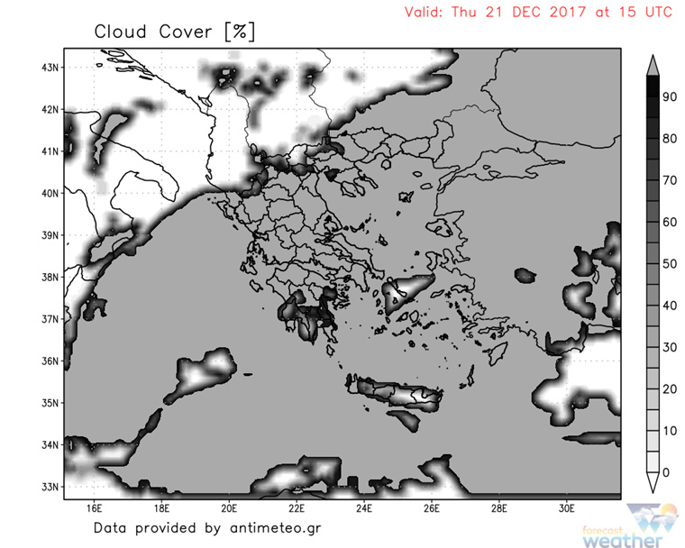 Nεφοκάλυψη το απόγευμα της Πέμπτης