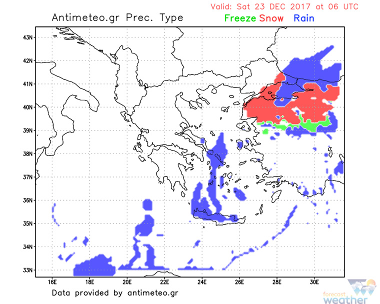 Τύπος υετού (ξημερώματα Σαββάτου)