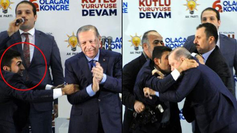 Οπαδός του Ερντογάν ξεπερνά τα μέτρα ασφαλείας και… αγκαλιάζει τον πρόεδρό του