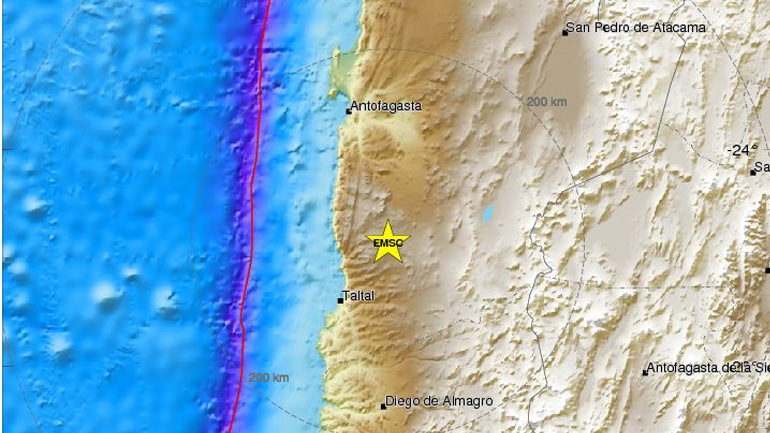 Σεισμός μεγέθους 5,5 βαθμών της κλίμακας Ρίχτερ στην Χιλή