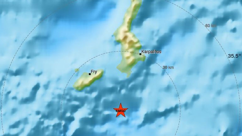 Σεισμική δόνηση 3,7R στα Δωδεκάνησα