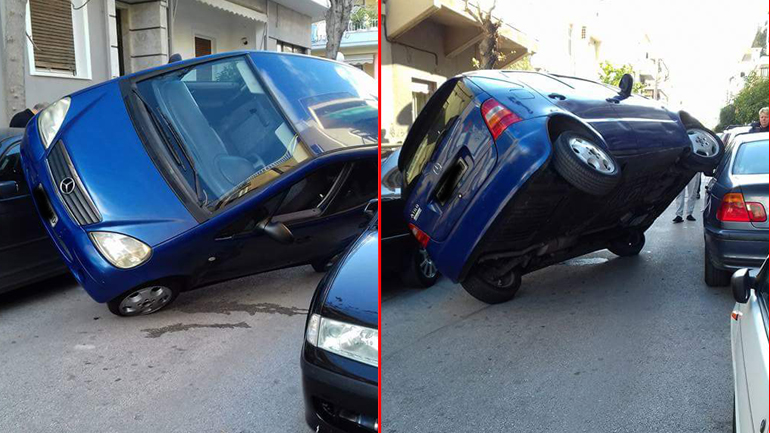 Καβάλησε… το αυτοκίνητο!