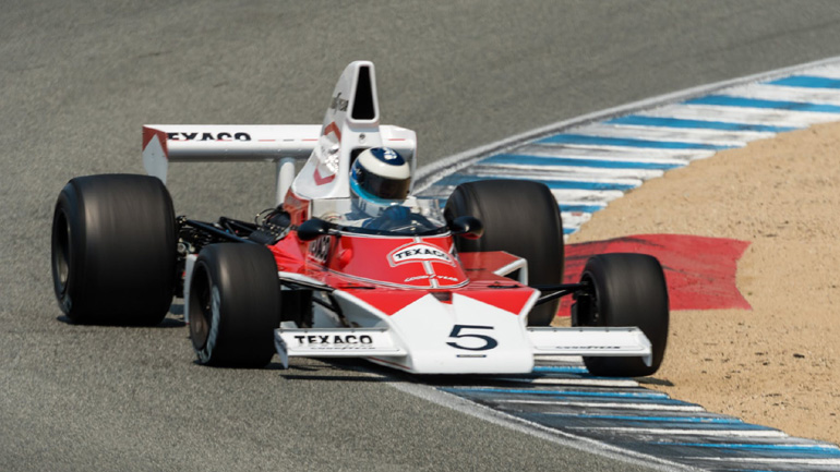 O Hakkinen οδηγεί τη McLaren M23 στη Laguna Seca