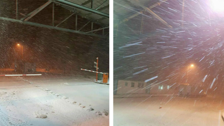 Λευκό τοπίο στον μεθοριακό σταθμό της Νυμφαίας