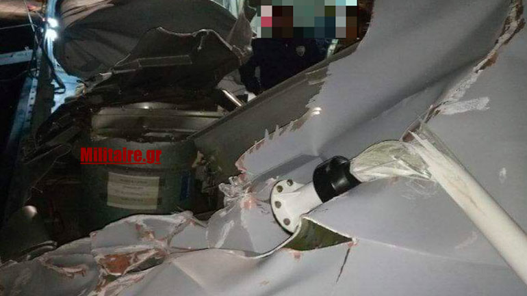 Φωτογραφία με τις υλικές ζημιές στο ελληνικό περιπολικό του λιμενικού Φωτογραφία με τις υλικές ζημιές στο ελληνικό περιπολικό του λιμενικού