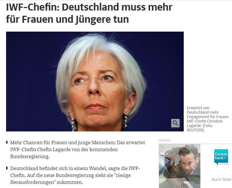 H συνέντευξη της Κριστίν Λαγκάρντ στη SZ