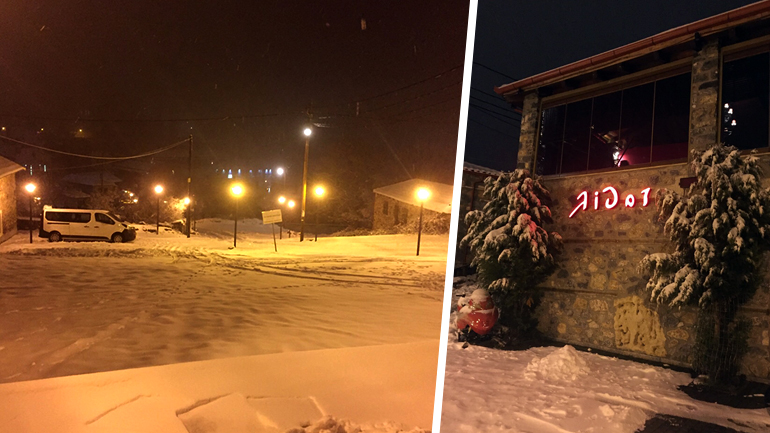 Η χαρά του σκιέρ: «Πνιγμένος» στο χιόνι ο Άγιος Αθανάσιος στην Κεντρική Μακεδονία