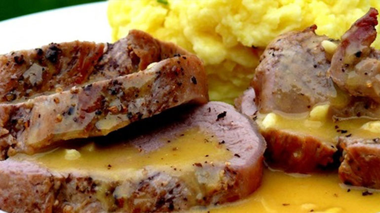 Ψαρονέφρι με μέλι και μουστάρδα