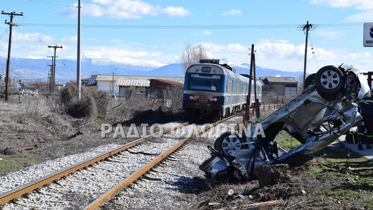 Τραγωδία στη Φλώρινα: Ένας νεκρός και ένας τραυματίας από σύγκρουση αυτοκινήτου με τρένο