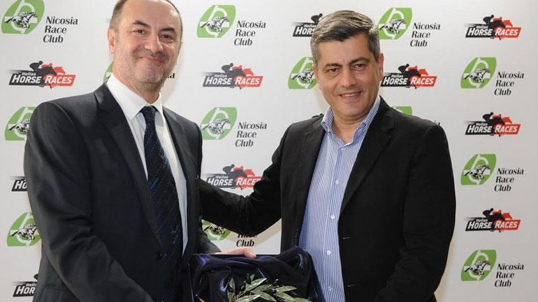Γιώργος Χατζημηνάς Γενικός Διευθυντής Λέσχης Ιπποδρομιών Λευκωσίας και Οδυσσέας Χριστοφόρου Β’ Αντιπρόεδρος Ιπποδρομίες Α.Ε. και Επικεφαλής Εταιρικών Υποθέσεων ΟΠΑΠ