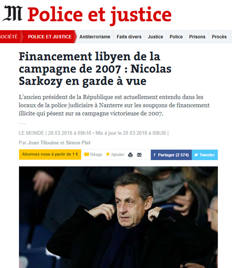 To πρωτοσέλιδο της 'Le Monde'