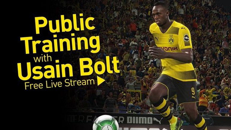 Ο Μπολτ στην προπόνηση της Ντόρτμουντ