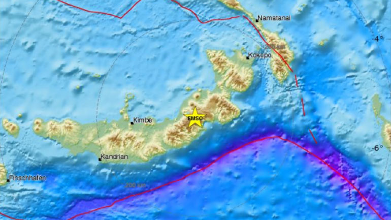 Ισχυρός σεισμός 6,6 βαθμών στην Παπούα-Νέα Γουινέα