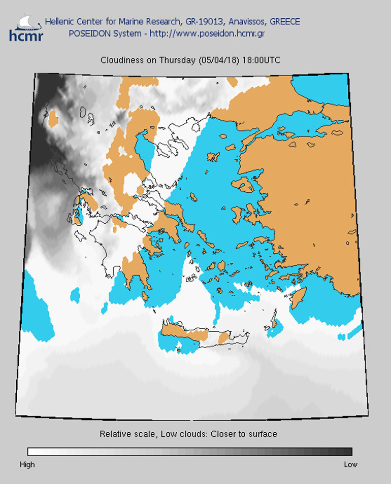 Νεφοκάλυψη στις 18.00 το απόγευμα