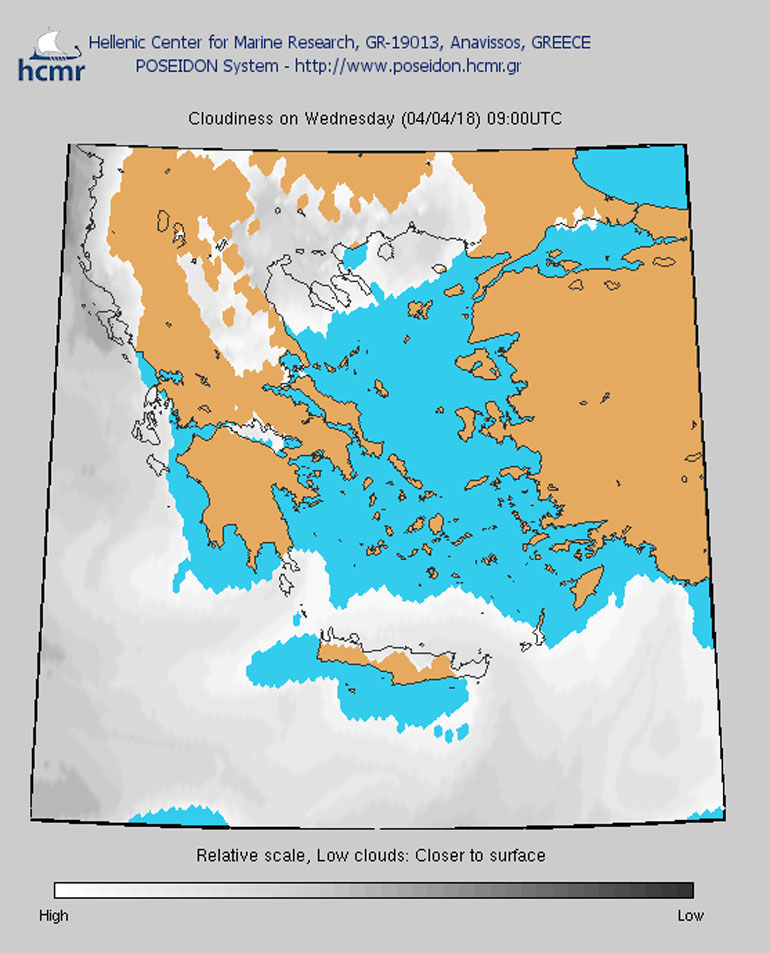 Νεφοκάλυψη στις 09.00 το πρωί