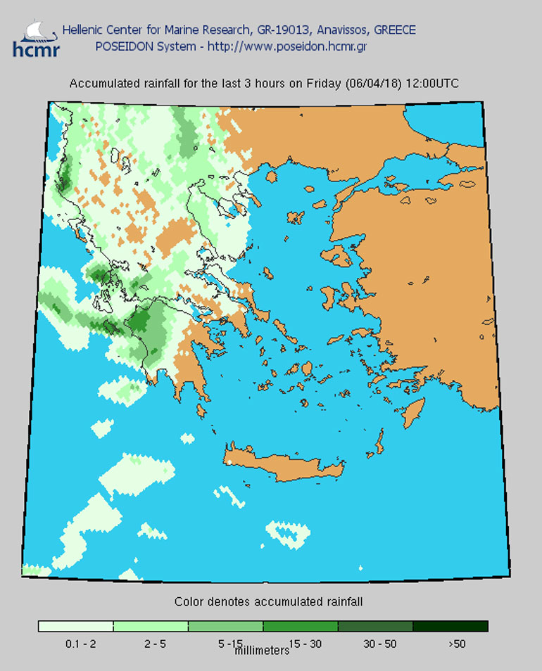 Βροχόπτωση στις 12.00 το μεσημέρι