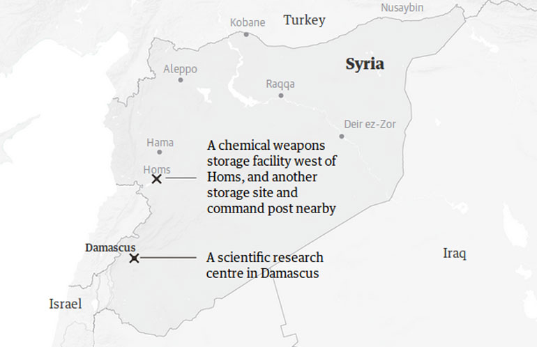 Οι στόχοι που επλήγησαν (Πηγή: Guardian)