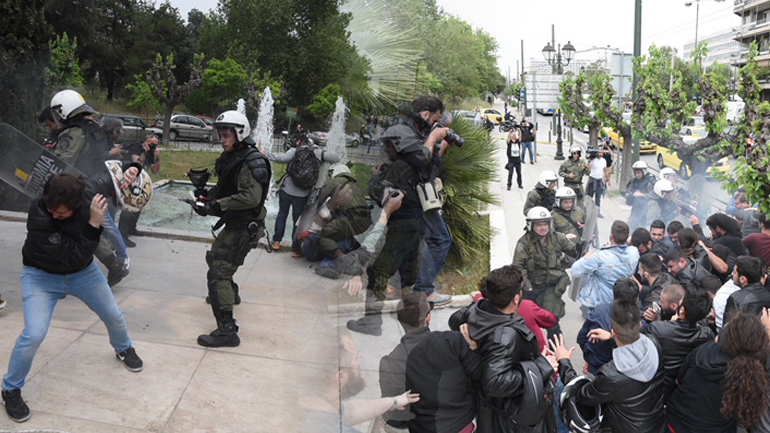 Άγριο ξύλο και χημικά στην αντιπολεμική διαδήλωση