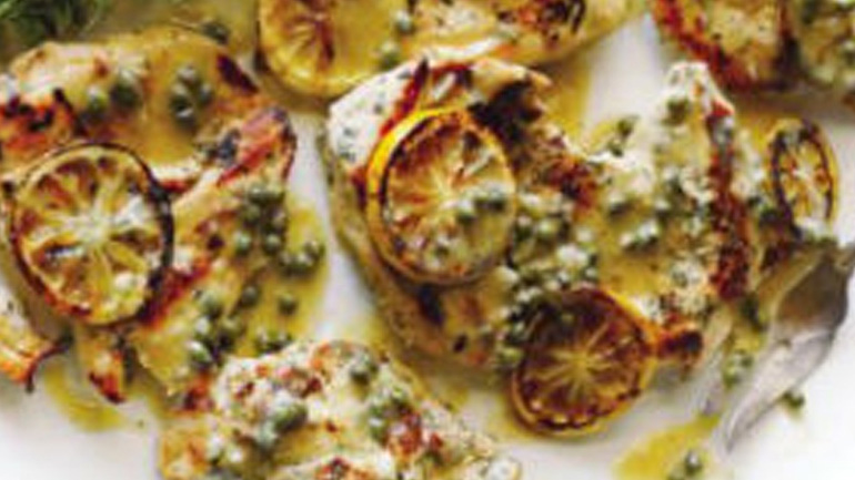 Κοτόπουλο λεμονάτο με κάππαρη