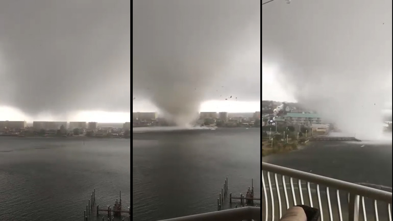 Ισχυρός τυφώνας περνά από την πόλη Fort Walton