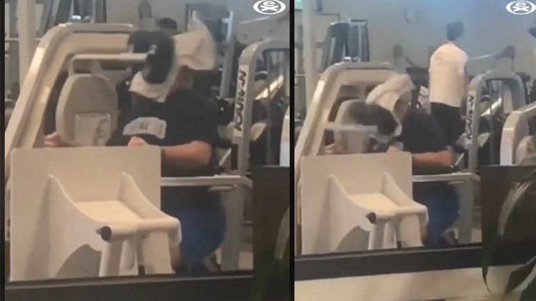 Μάλλον θα γυμνάζει τον σβέρκο του…