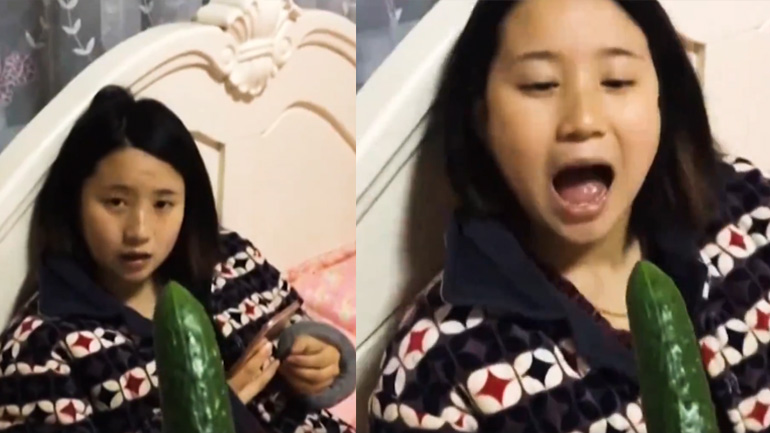 Δεν φαντάζεστε τι είχε μέσα το αγγούρι!