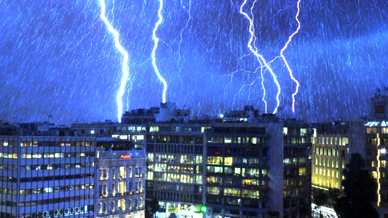 Καταιγίδα έπληξε την Αττική