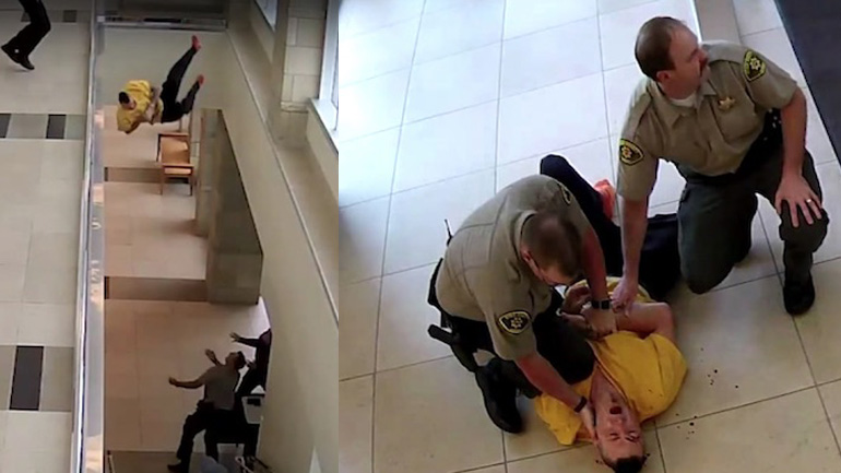 Κατηγορούμενος στην προσπάθειά του να ξεφύγει πέφτει από τον 2ο όροφο του δικαστηρίου