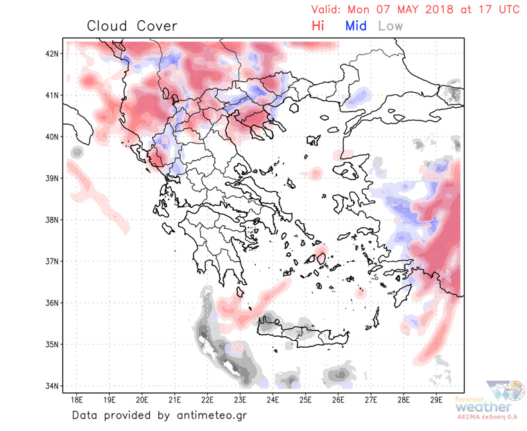 Νεφοκάλυψη (απόγευμα Δευτέρας)