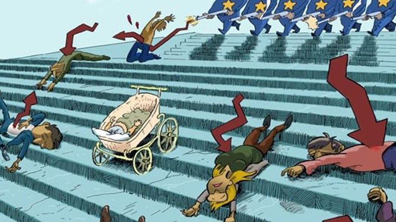 Έκθεση γελοιογραφίας στο Μετρό Συντάγματος