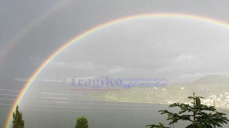 Καστοριά: Μετά την καταιγίδα η μαγεία του ουράνιου τόξου