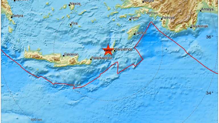 Σεισμός 3,4 Ρίχτερ στην Κάρπαθο