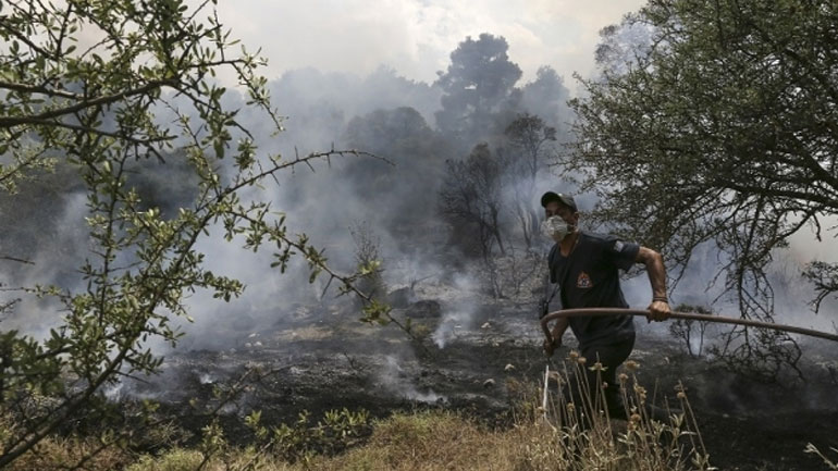 Σε εξέλιξη η πυρκαγιά στο χωριό Πισσώνας στην Εύβοια – Δεν απειλούνται σπίτια
