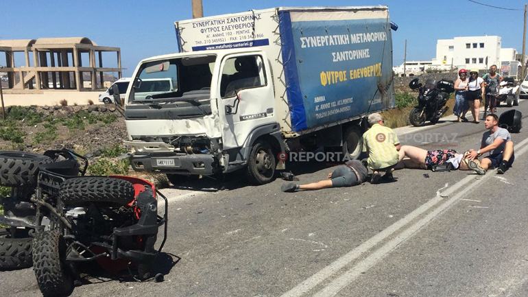 Δυστύχημα με «γουρούνα» στη Σαντορίνη