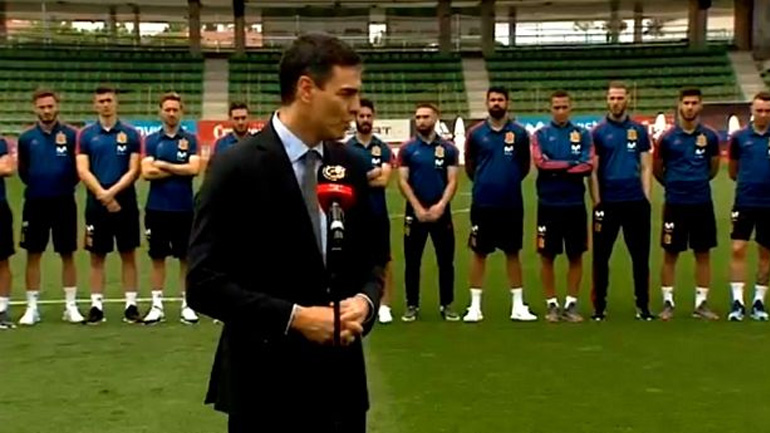 Στην προπόνηση της Ισπανίας ο πρωθυπουργός Πέδρο Σάντσεθ