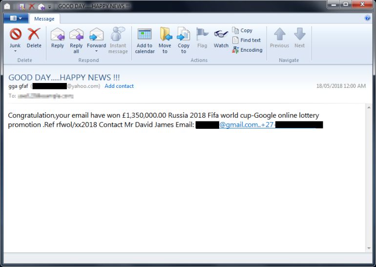 Απλό scam email