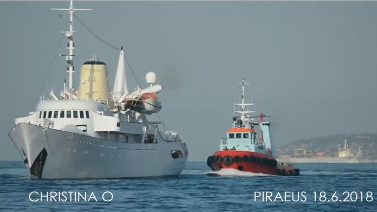 Στο λιμάνι του Πειραιά η ιστορική θαλαμηγός «Christina O» που ανήκε στον Αριστοτέλη Ωνάση