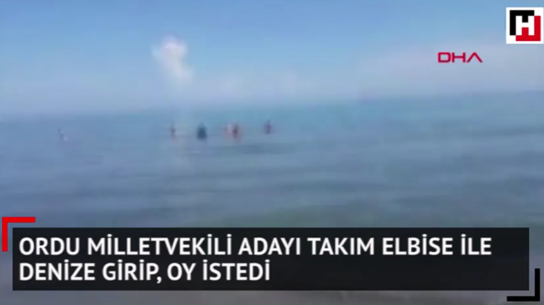 Τούρκος υποψήφιος βουτάει στα νερά του Πόντου για να προσελκύσει ψήφους από τους… λουόμενους