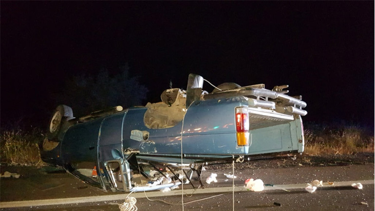 Ανατροπή αυτοκινήτου στην Εθνική οδό Σπάρτης – Τρίπολης