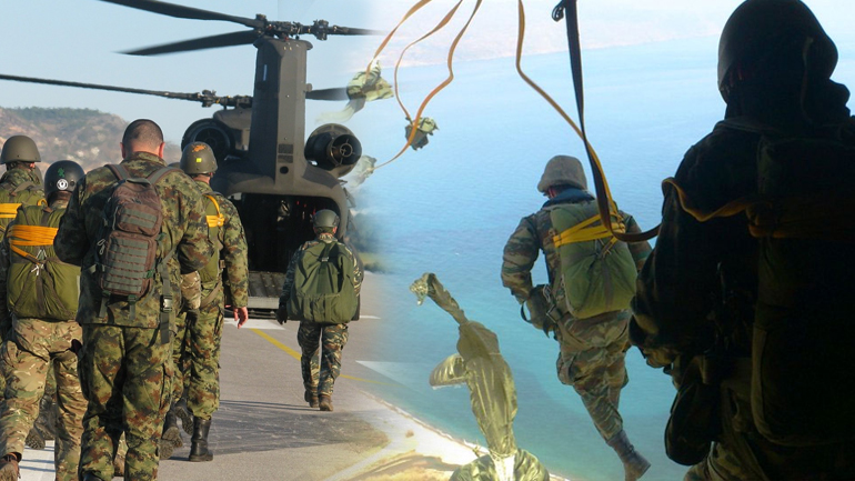 Αλεξιπτωτιστής σε κρίση πυροβολεί στον αέρα