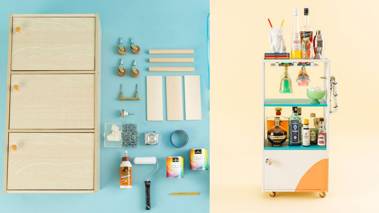 Πώς να μεταμορφώσετε την παλιά σας συρταριέρα σε mini μπαρ!