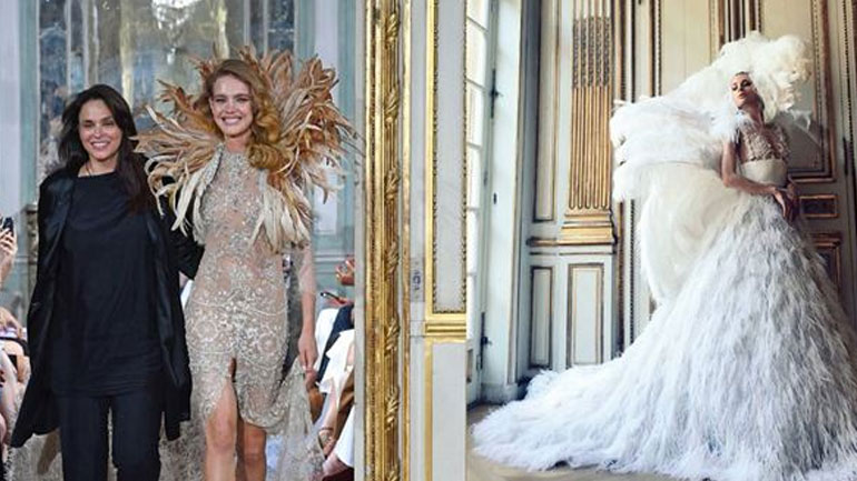 Χειροποίητες δαντέλες και βελούδινα φτερά στο λαμπερό show της Celia Kritharioti στο Παρίσι!